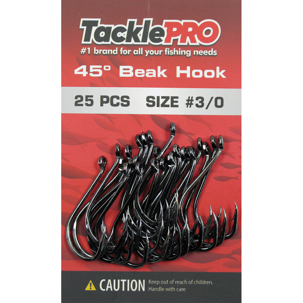 TacklePro Fishing Hooks: 45 Degree Beak Hooks (#3/0 – #8/0
