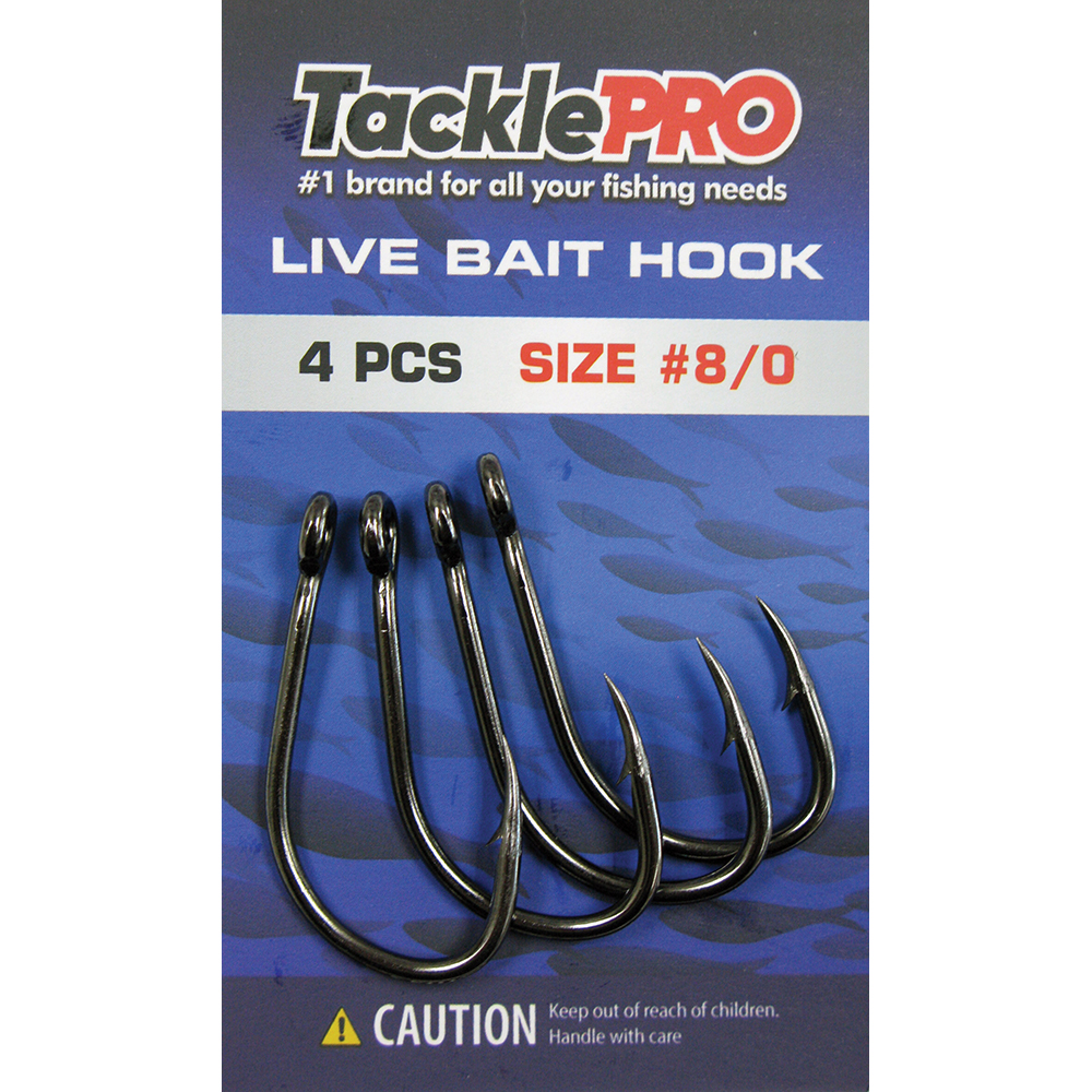 Tackle Pro Fishing Hooks – Live Bait #8/0 – 4pc – TacklePRO NZ
